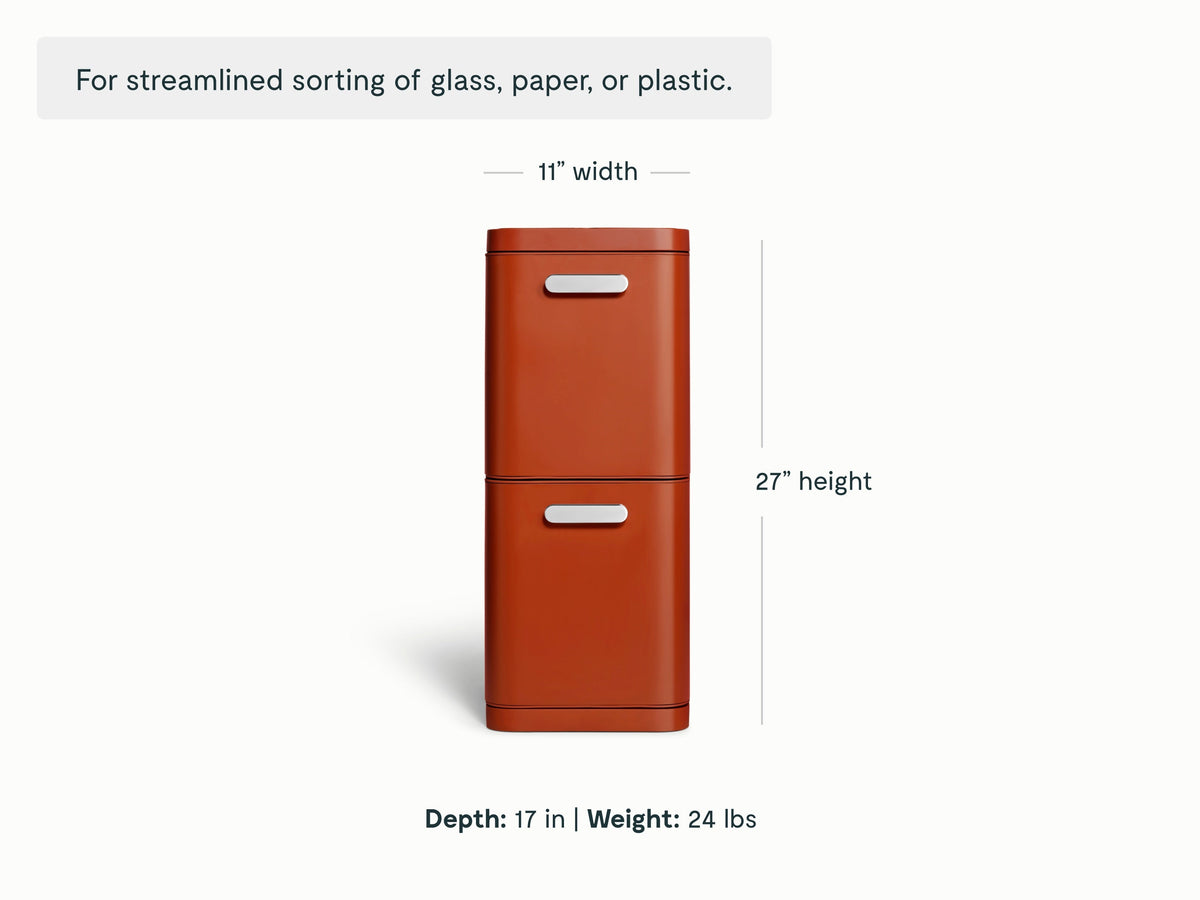 45L 2-Drawer Recycling Bin