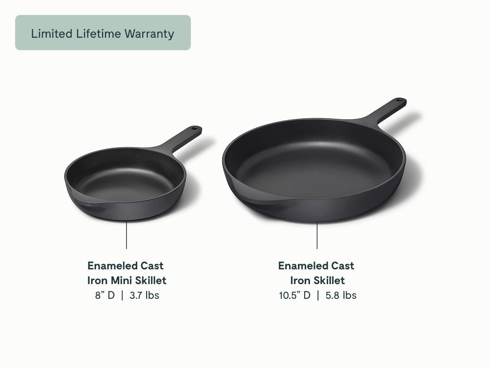 Enameled Cast Iron Skillet Duo