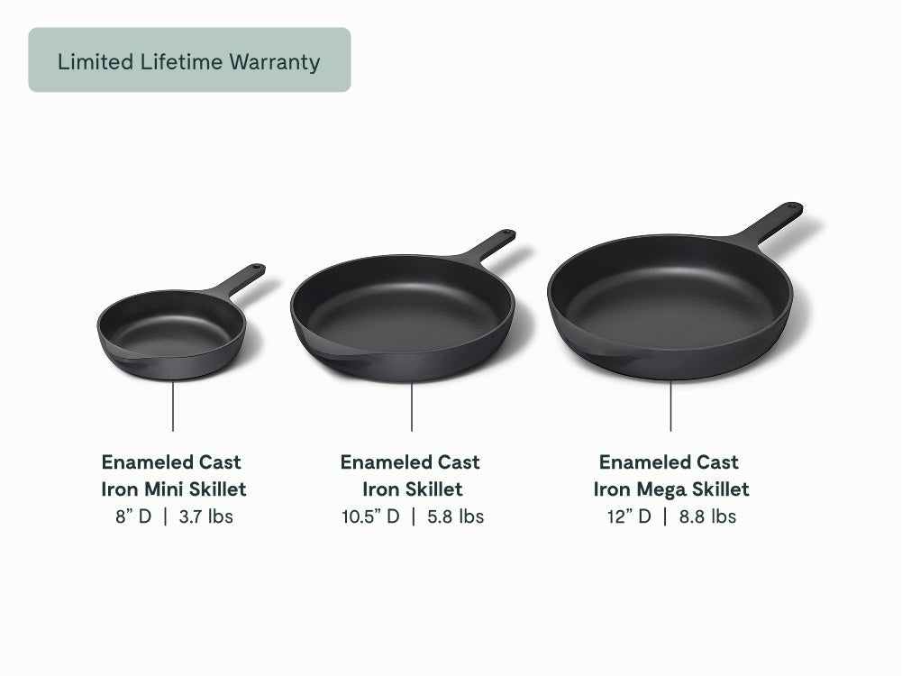 Enameled Cast Iron Skillet Trio
