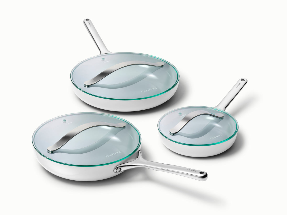 Fry Pan Trio with Glass Lids