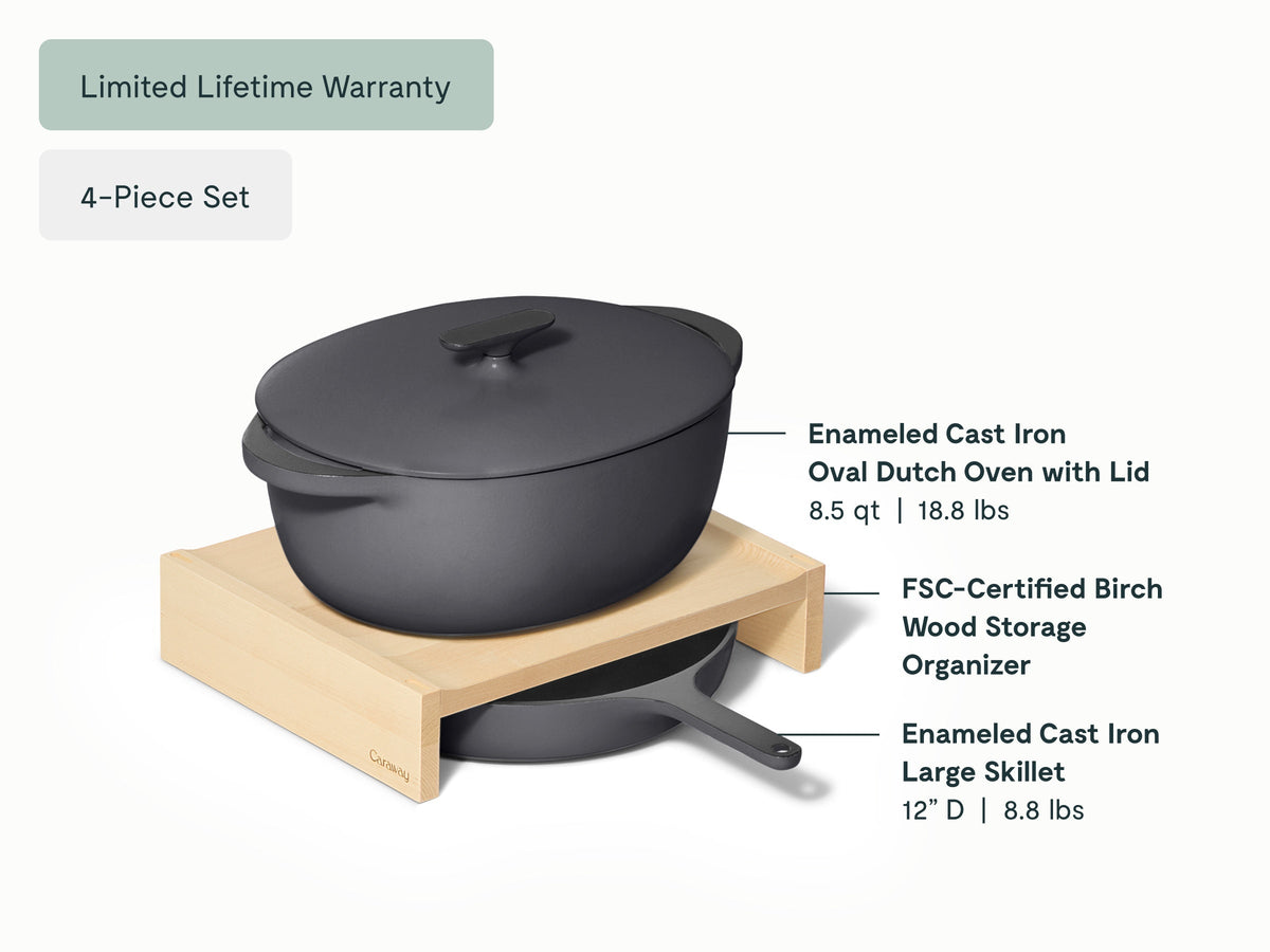 Large Enameled Cast Iron Duo