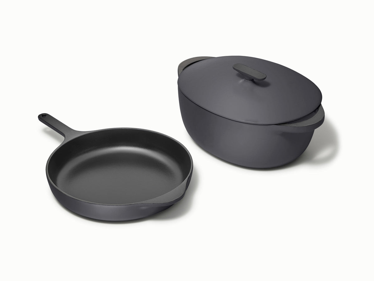 Large Enameled Cast Iron Duo